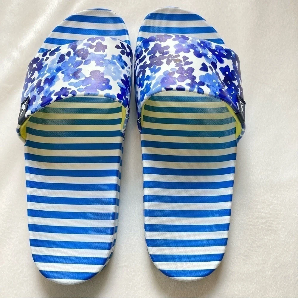 Joules poolside blue daisy slides - Picture 8 of 9